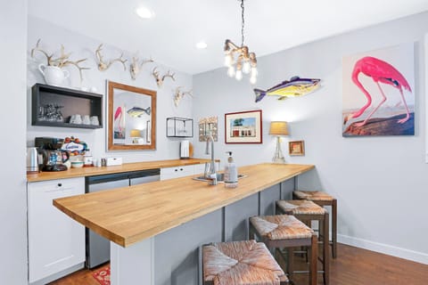 Spacious kitchenette with breakfast bar seating