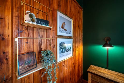 The Mountain Lodge bedroom-King bed; Main level, attached accessible bathroom.