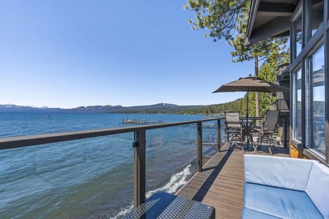 Private lakefront balcony