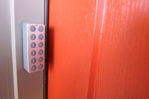 Keyless entry...put your four digit # assigned to you & enter & exit is simple