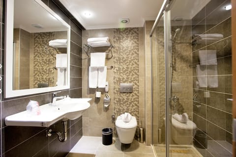 Standard Double or Twin Room | Bathroom | Shower, hair dryer, towels
