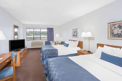 Standard Room, 2 Queen Beds, Lake View | In-room safe, desk, blackout drapes, iron/ironing board