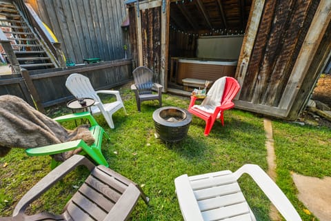 Enjoy a bonfire or relax in the hot tub