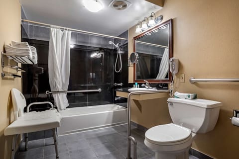 Standard Room, 1 King Bed, Accessible, Bathtub (Bathtub) | Bathroom | Combined shower/tub, free toiletries, hair dryer, towels