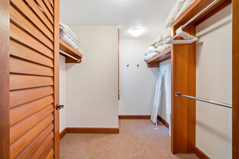 Primary bedroom walk in closet