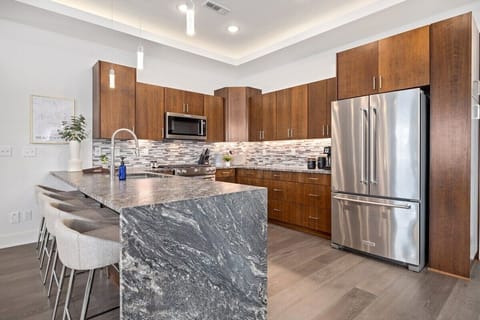 Our kitchen is fully stocked with everything you'll need to enjoy your stay!