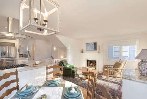 Dining and Sitting Room with Fireplace