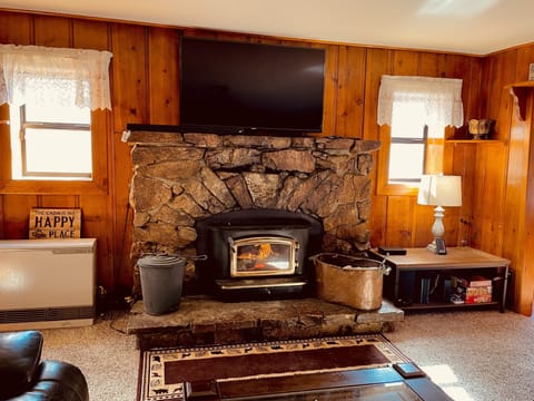 Living Room wood burning fire place