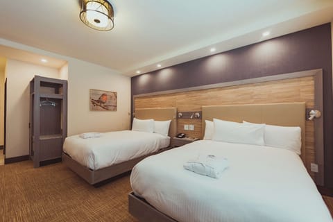 Room, 2 Queen Beds, Accessible (Mobility & Hearing, Roll-in Shower) | Premium bedding, in-room safe, iron/ironing board, free WiFi