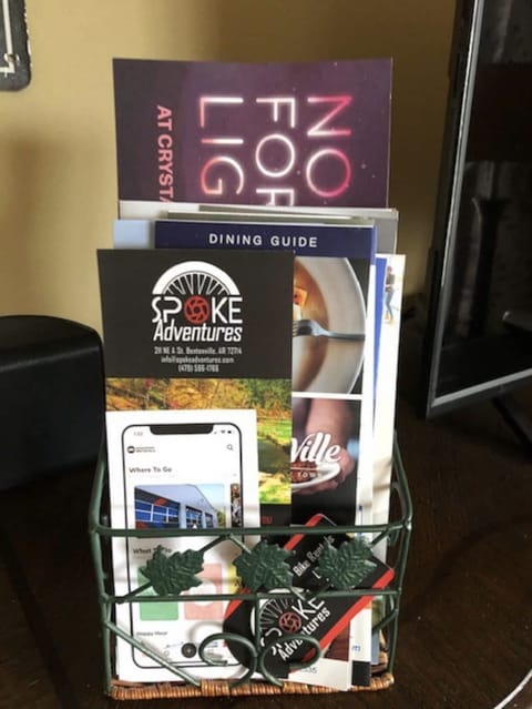 Local information available in the room, as well as a binder with trail maps.