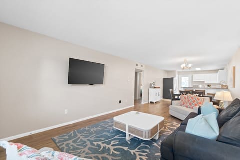 Relax in the living area with a sleeper sofa, cable smart TV for ultimate comfort and entertainment!