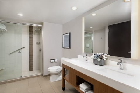 Room, 2 Queen Beds | Bathroom | Deep soaking tub, hydromassage showerhead, designer toiletries