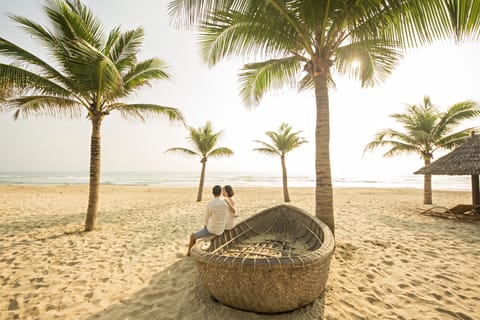 Beach nearby, white sand, sun loungers, beach umbrellas