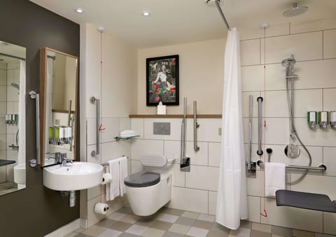 Room, 1 Queen Bed, Accessible | Bathroom shower