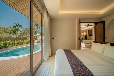 Villa, Private Pool | Down comforters, minibar, in-room safe, individually decorated