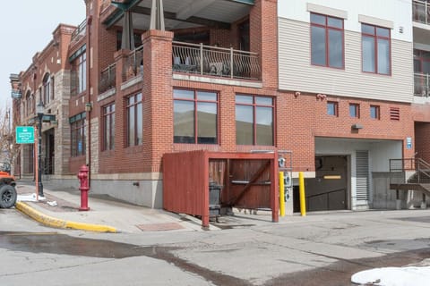 Entrance into the underground parking garage