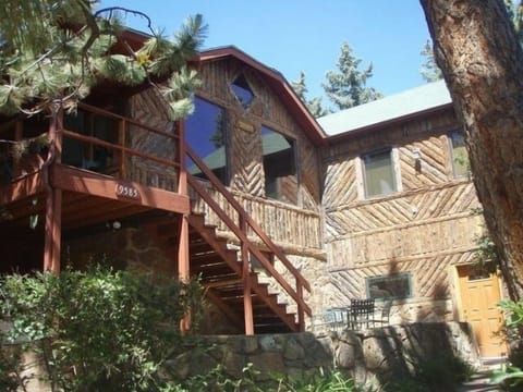 Front of the house with lots of windows to see the views of Ute Pass!