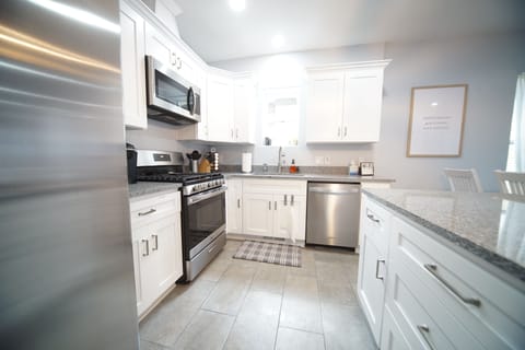 A well-stocked kitchen has every foodie need met. Pots, pans, blender, knives.