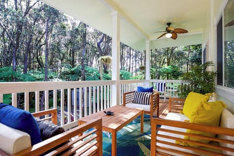 Relax in the verdant Volcano Village rainforest on the Hale Mauk