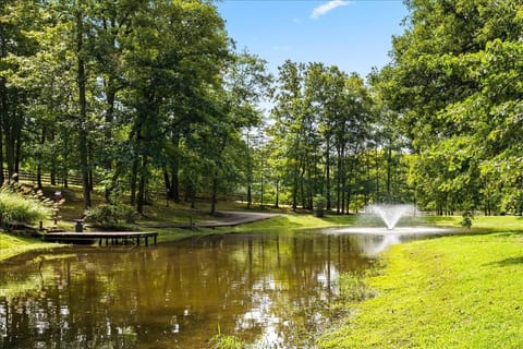 Stocked bass pond with fountain. Catch and release fishing.