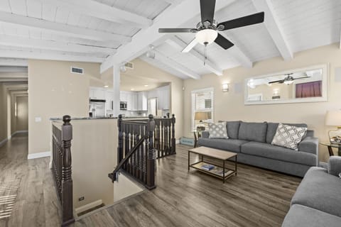 This stairway leads to front door. No internal access to downstairs.