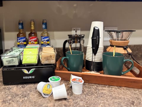 Coffee bar with French Press, Pour Over, & Keurig