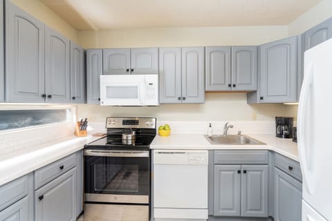 Newly remodeled kitchen with updated appliances. Plenty of counter space to whip up a quick meal.