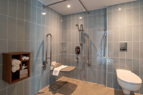 Room, 1 Queen Bed, Accessible | Bathroom shower