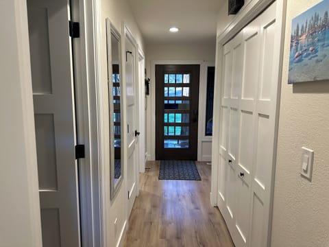 View of front door from guest bedroom