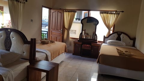 Economy Shared Dormitory, 4 Bedrooms, Pool View | Minibar, in-room safe, individually decorated, desk