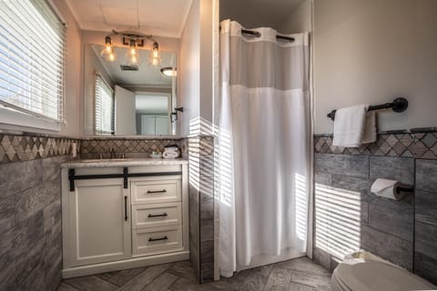 Luxury Suite 206 | Bathroom | Combined shower/tub, free toiletries, hair dryer, towels
