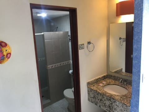 Standard Room, 2 Double Beds | Bathroom | Shower, towels