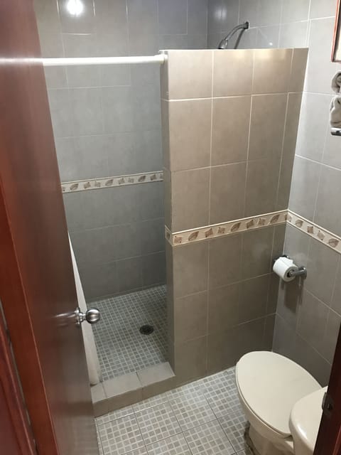 Standard Room, 2 Double Beds | Bathroom | Shower, towels