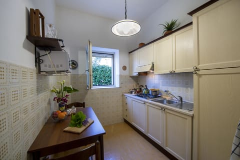 Apartment | Private kitchen | Full-size fridge, microwave, oven, stovetop