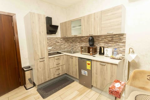 Basic Penthouse, 1 Bedroom, Balcony, City View | Private kitchenette | Mini-fridge, coffee/tea maker, electric kettle