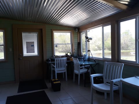 Observation Room looking toward pond and pool.