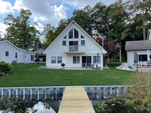 Canal-side view from new dock, new seawall and new lawn