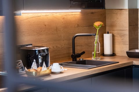 Deluxe Apartment, 1 Double Bed with Sofa bed, Non Smoking (including Cleaning Fee EUR 64) | Private kitchen | Espresso maker, coffee/tea maker, electric kettle