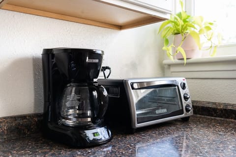 Including the ever so important coffee maker.
