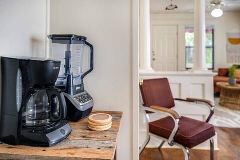 Our coffee + smoothie bar is stocked with everything you'll need for your morning drinks!