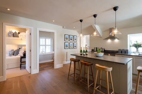 The Nest at The White Eagle - kitchen view to bathroom and bedroom