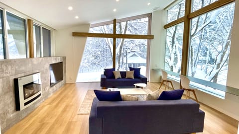 Luxury Chalet, Non Smoking | Living area | Smart TV, fireplace, Netflix, heated floors