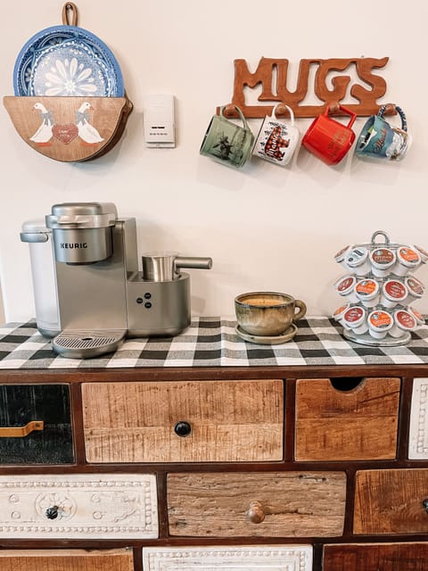 Wake up in the morning with a coffee, latte, or cappuccino from the Keurig!