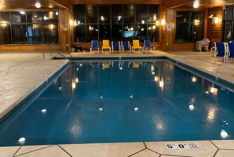Indoor pool, open 6:00 AM to midnight, sun loungers