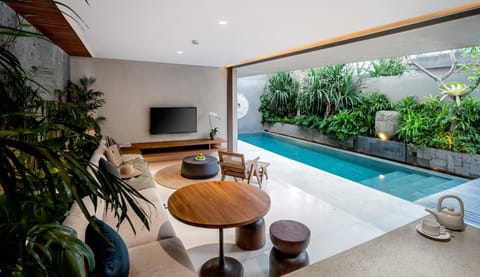 One Bedroom Pool Villa | Living area | LED TV