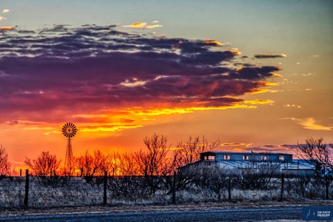 Sunset from the street in front of The Hideaway
