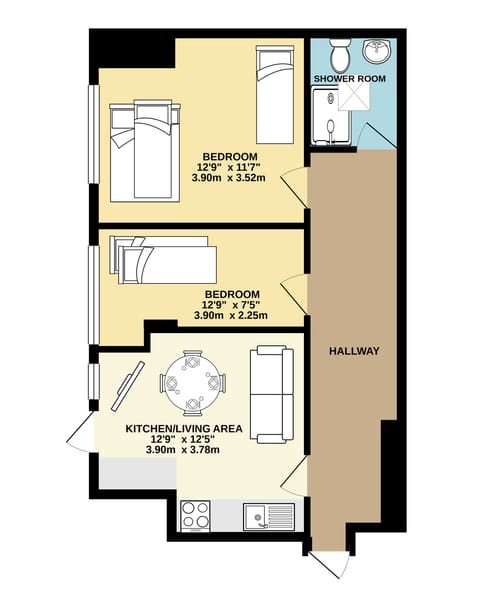 Apartment (1 Bedroom) | Floor plan