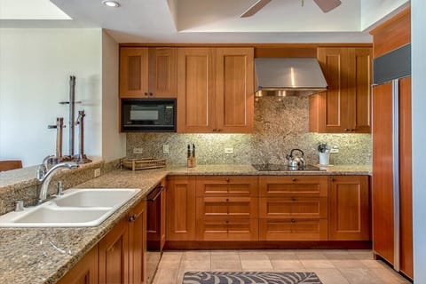 Enjoy the well stocked kitchen