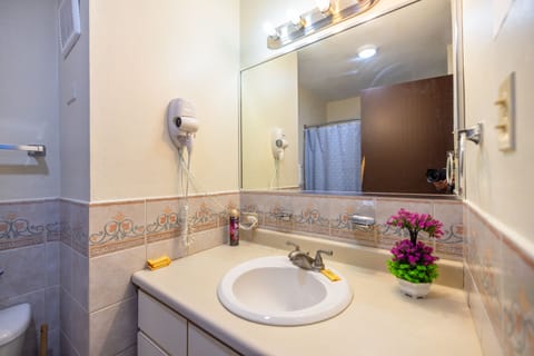 Family Studio | Bathroom | Shower, hair dryer, towels