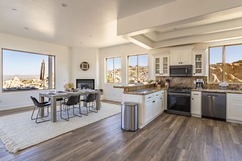 Open dining/kitchen concept.